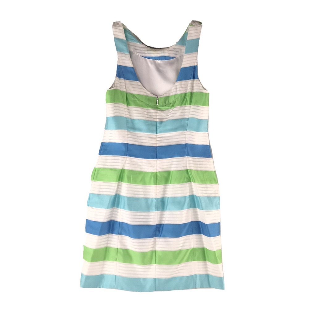 Lilly Pulitzer Henley Corded Organza Striped Sheath Dress Bow Neck‎ Women's OO - Picture 3 of 7